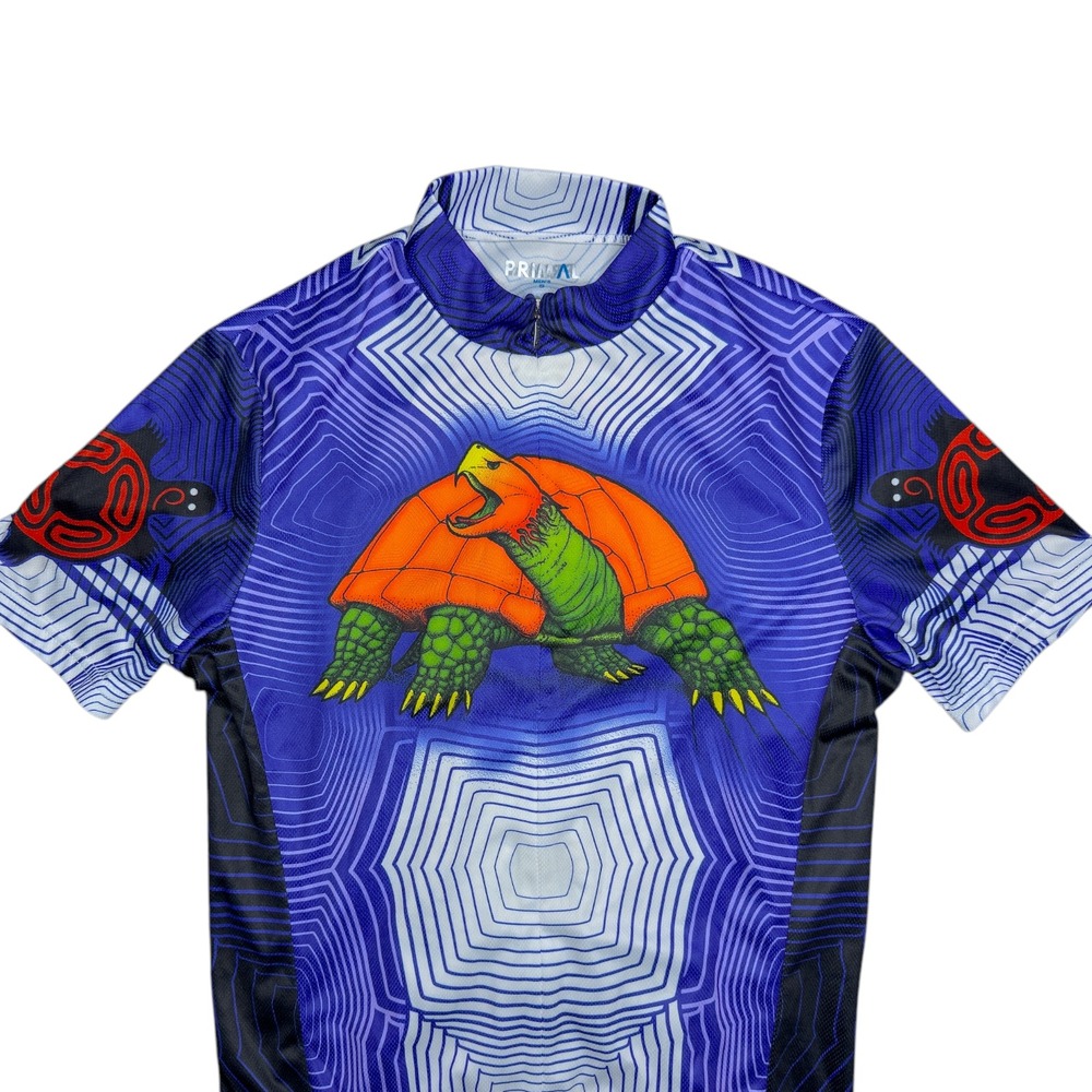 Primal‎ Not So Fast Snapping Turtle Cycling Jersey Men's Small 3/4 Zip Pockets - Picture 2 of 12